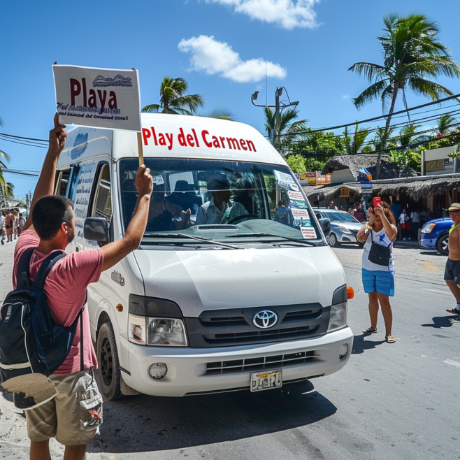 globaldigital A white Toyotacosmo van with the words Playa del befa4df9 cc67 4274 9fc9 10588489e8cb