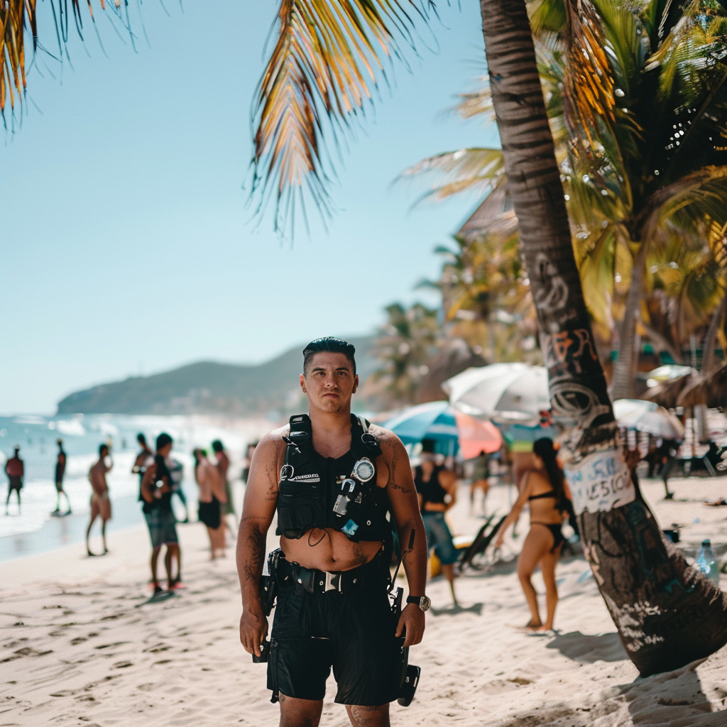 globaldigital Mexican police in the beach with a clear face 116a18f3 7950 4413 8b17 b9016743b8df