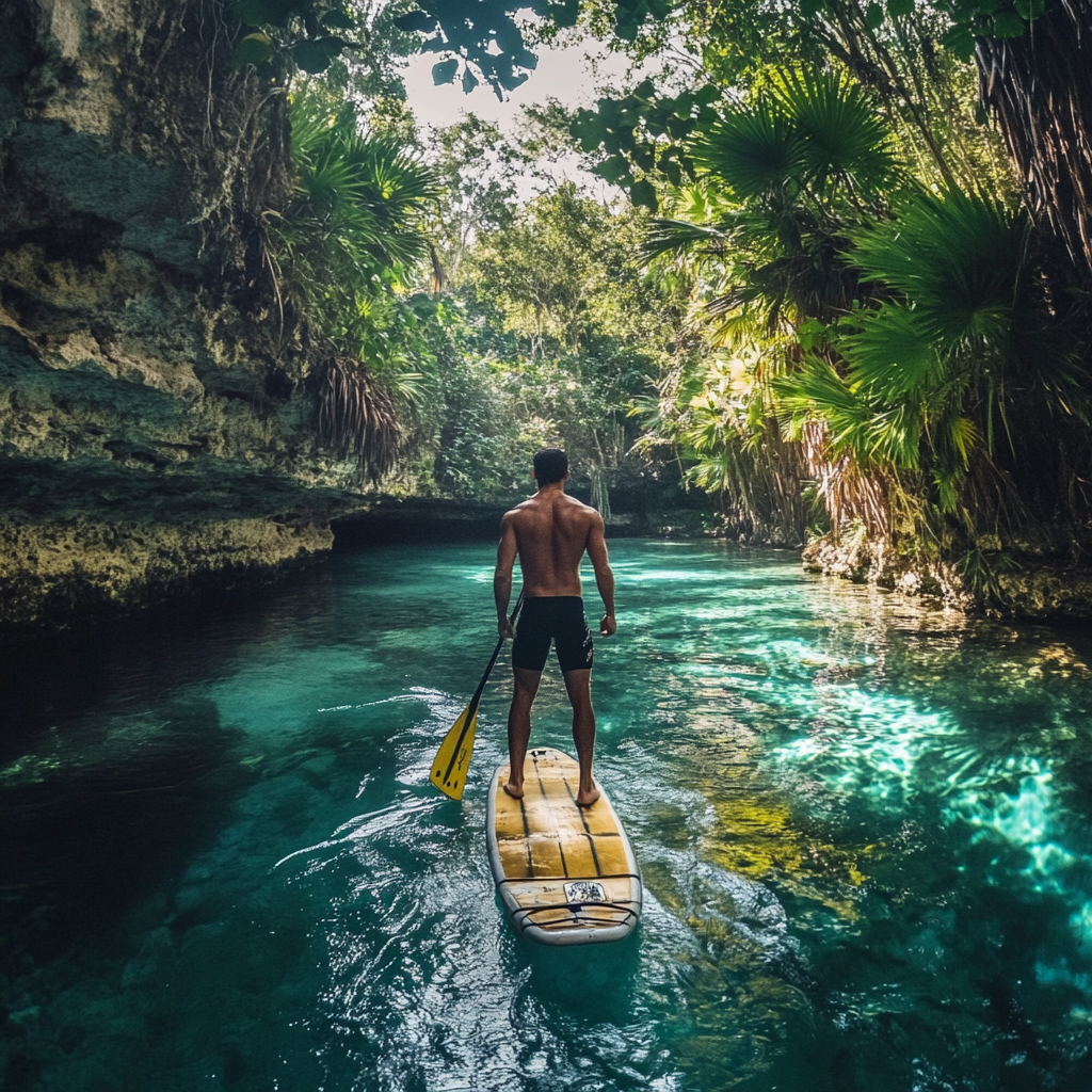 globaldigital hombre arriba de una tabla en un cenote haciend 55b3c2c1 2608 436a 8c99 958f52ef4332 1
